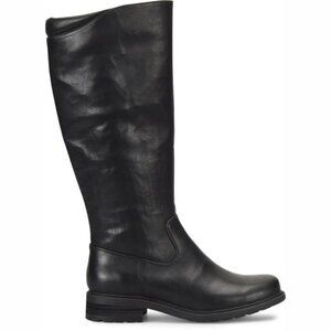 NWOB Born Women's Celine Tall Riding Boots Sz 7 M Black Nubuck Leather